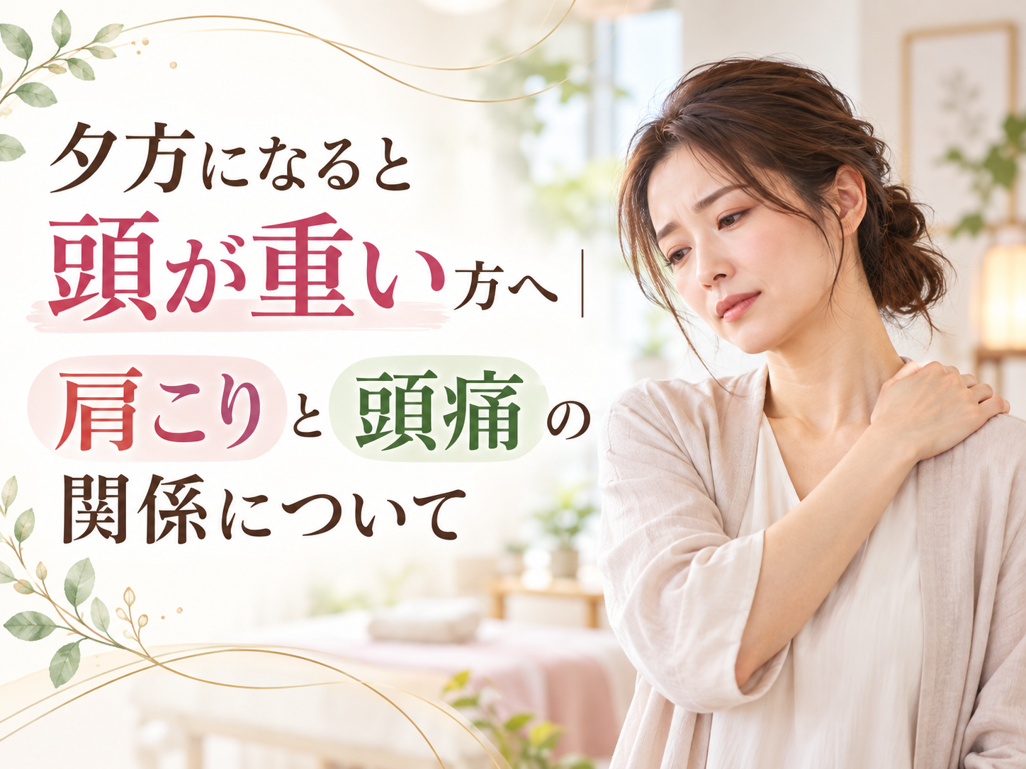 夕方になると頭が重い方へ｜肩こりと頭痛の関係について