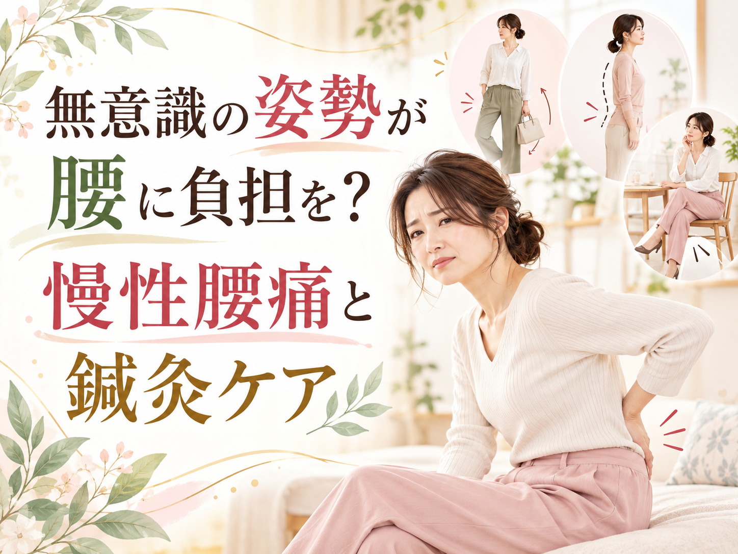 無意識の姿勢が腰に負担を？慢性腰痛と鍼灸ケア